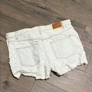 Isabel Marant White Frayed Jean Shorts